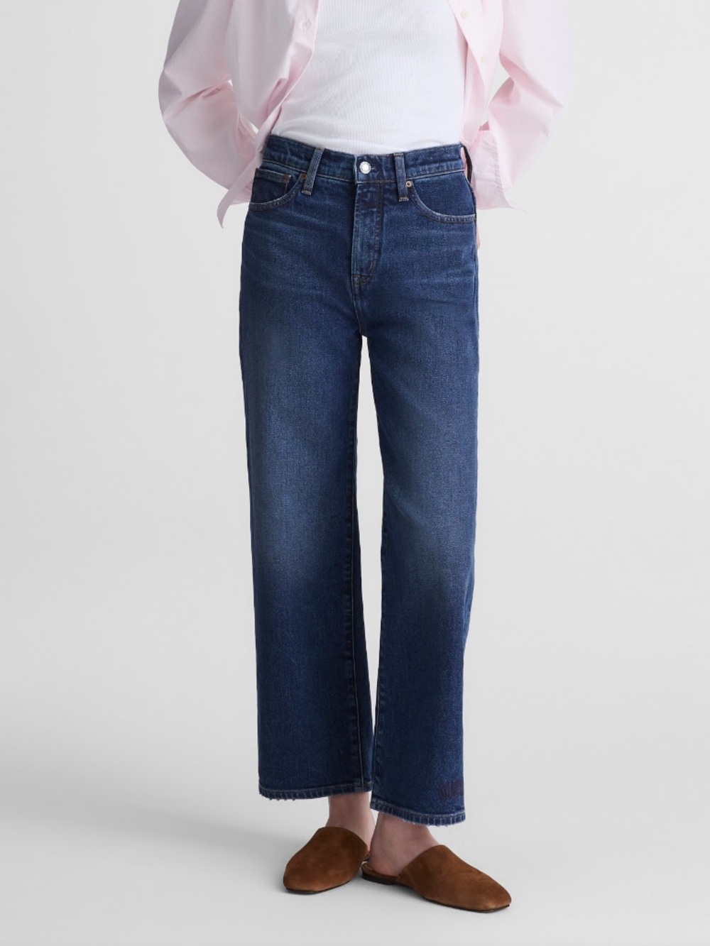 NWT Madewell The Perfect Vintage Wide Leg Crop Jean Midnight Waters Size 31 TALL